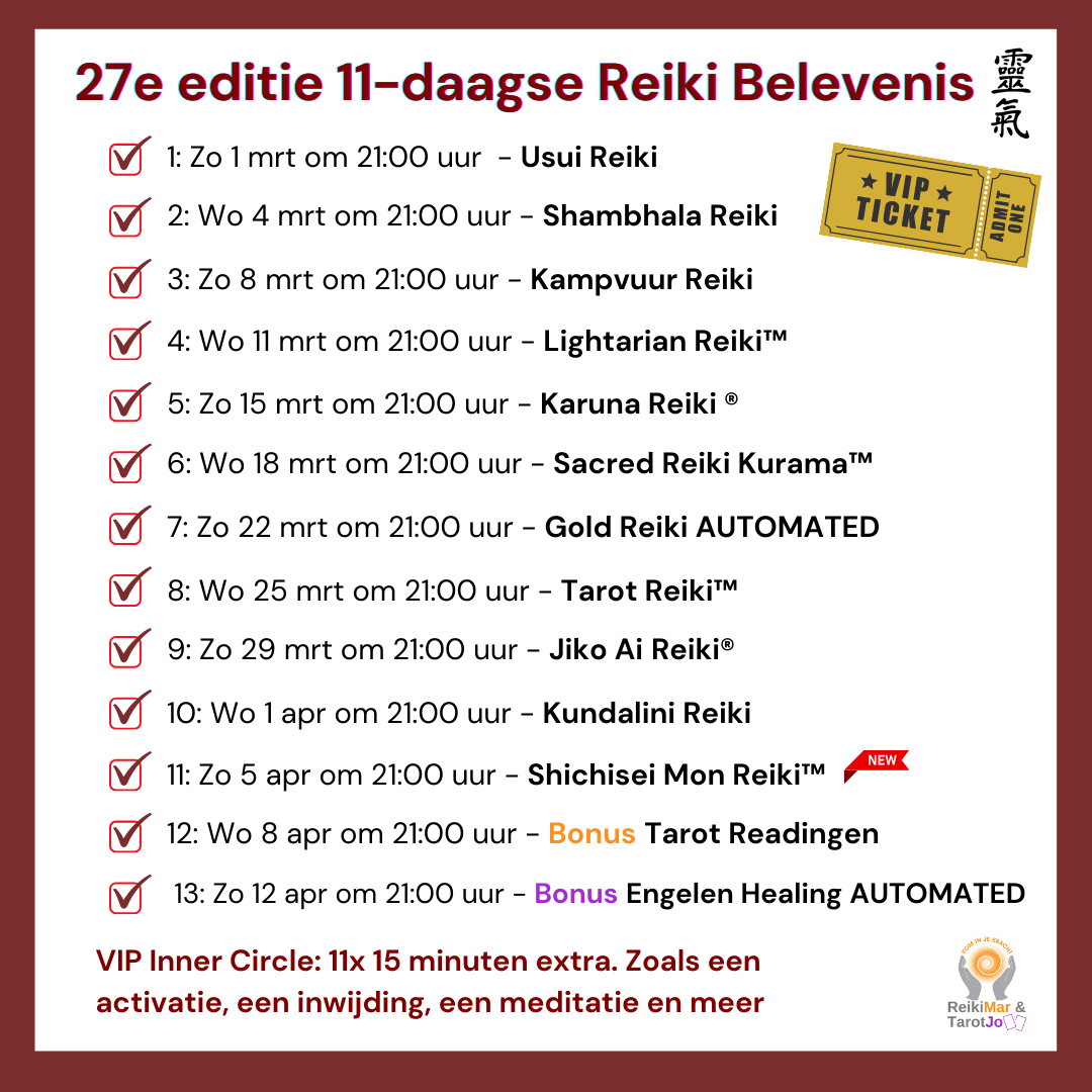 11-daagse Reiki Belevenis
