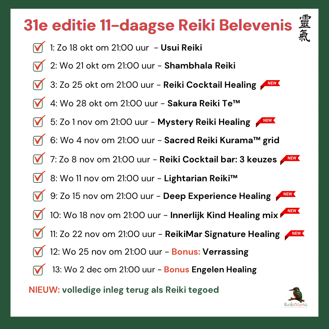 11-daagse Reiki Belevenis 11-daagse Reiki Belevenis